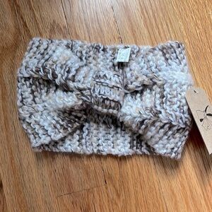 NWT Mark Ashton Knot Top Knit Cold Weather Headband Neutral Tans